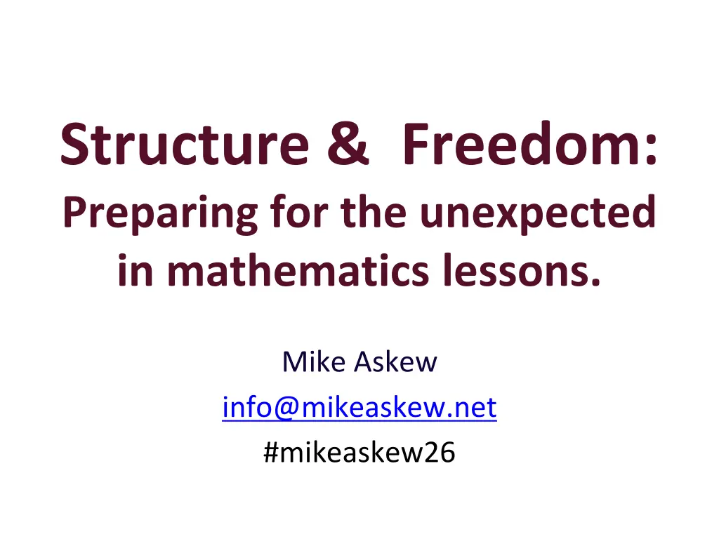 structure freedom preparing for the unexpected n.w