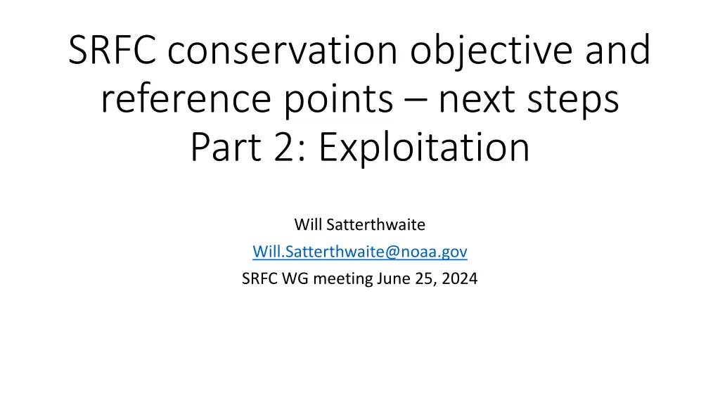 srfc conservation objective and reference points n.w