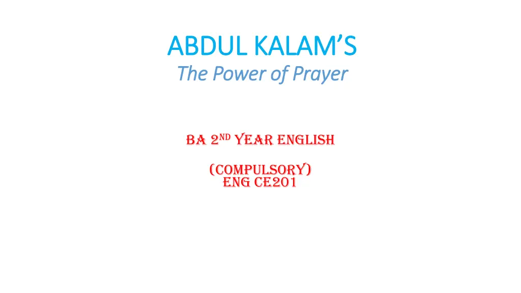 abdul kalam s abdul kalam s the power of prayer n.w