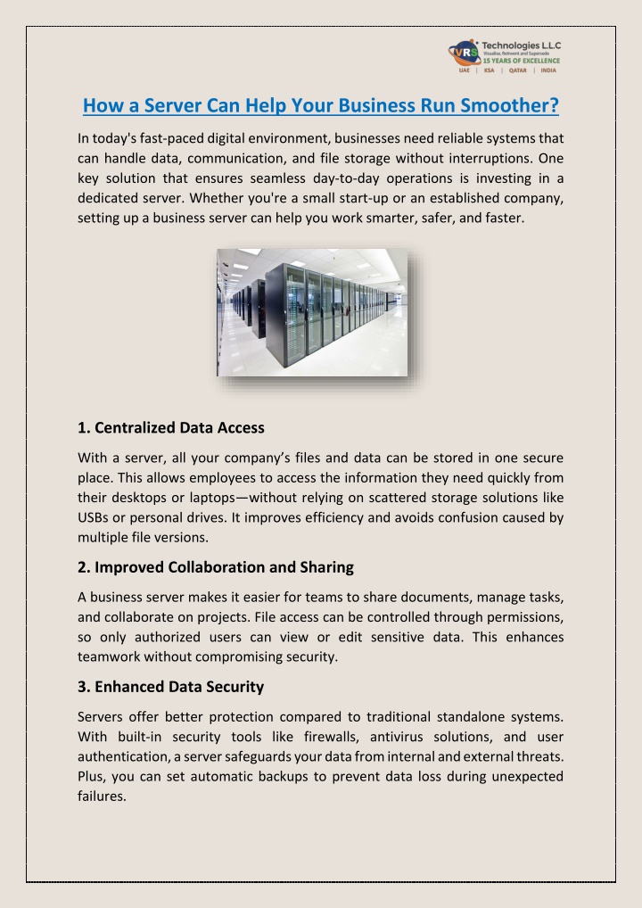 how a server can help your business run smoother n.w