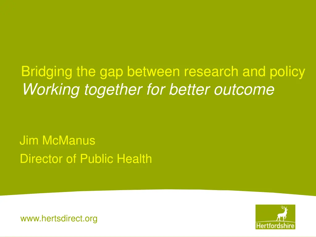bridging the gap between research and policy n.w
