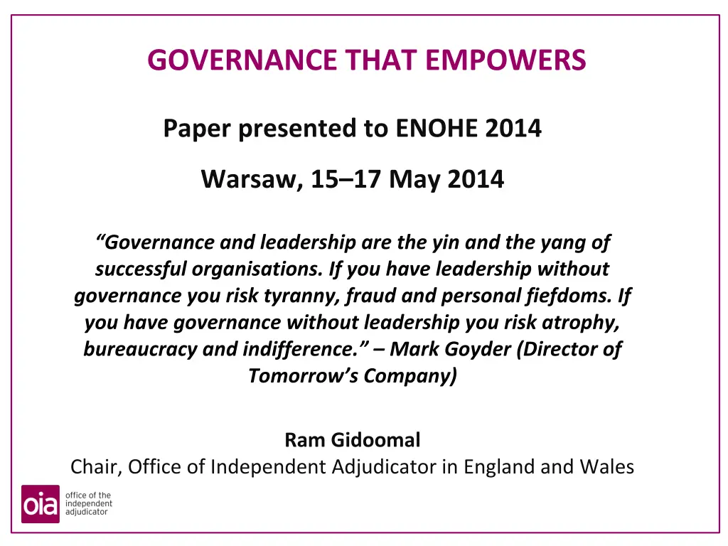 governance that empowers n.w