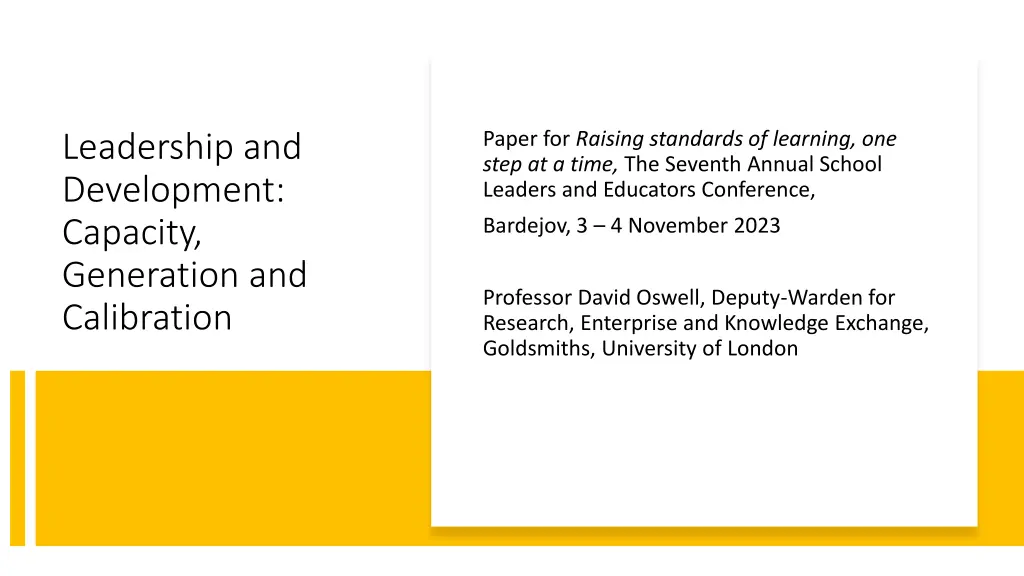 paper for raising standards of learning one step n.w