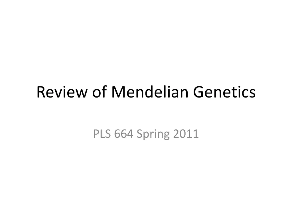 review of mendelian genetics n.w