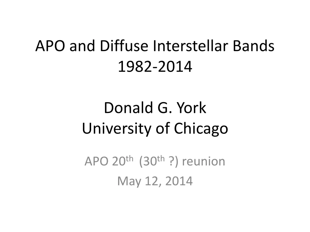 apo and diffuse interstellar bands 1982 2014 n.w