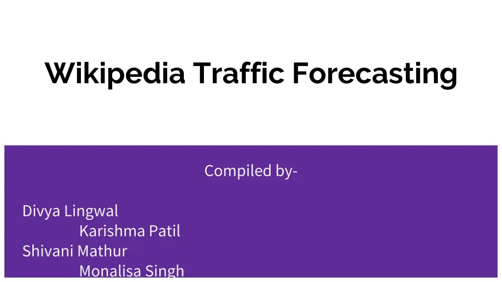 wikipedia traffic forecasting n.w