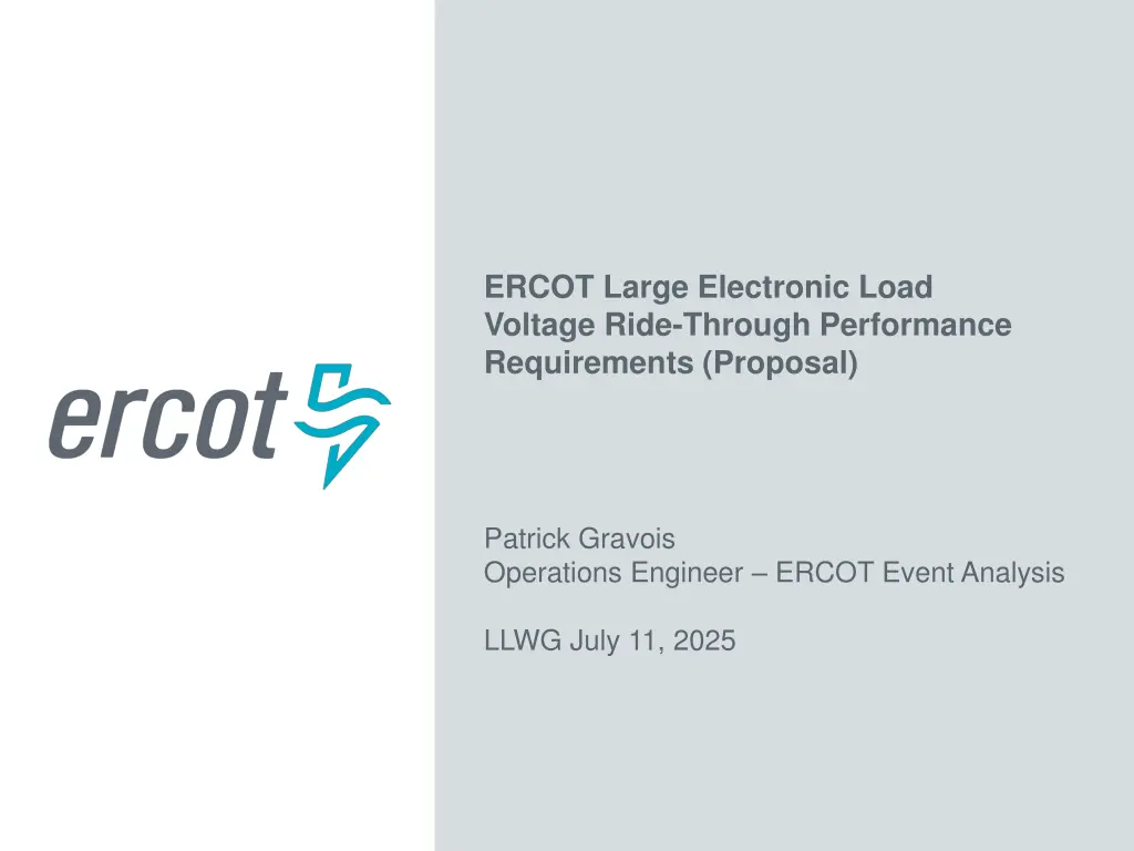 ercot large electronic load voltage ride through n.w