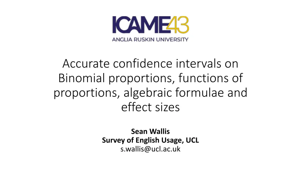 accurate confidence intervals on binomial n.w