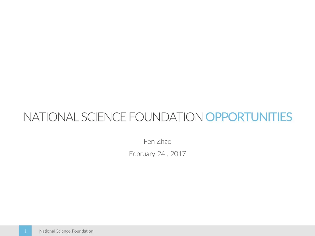 national science foundation opportunities n.w