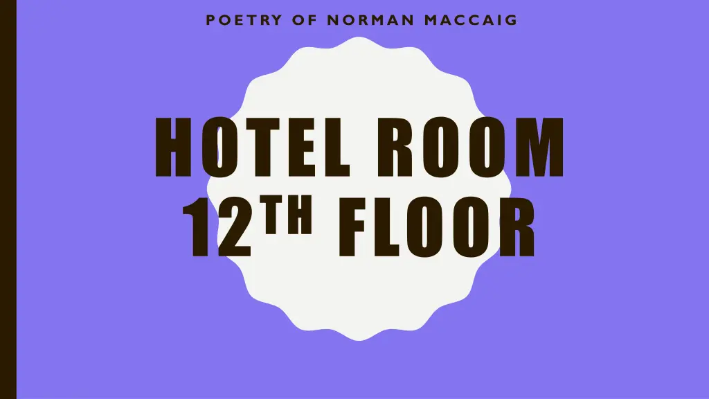 poetry of norman maccaig n.w