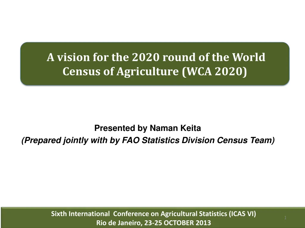 a vision for the 2020 round of the world census n.w