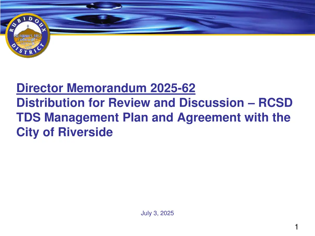 director memorandum 2025 62 distribution n.w