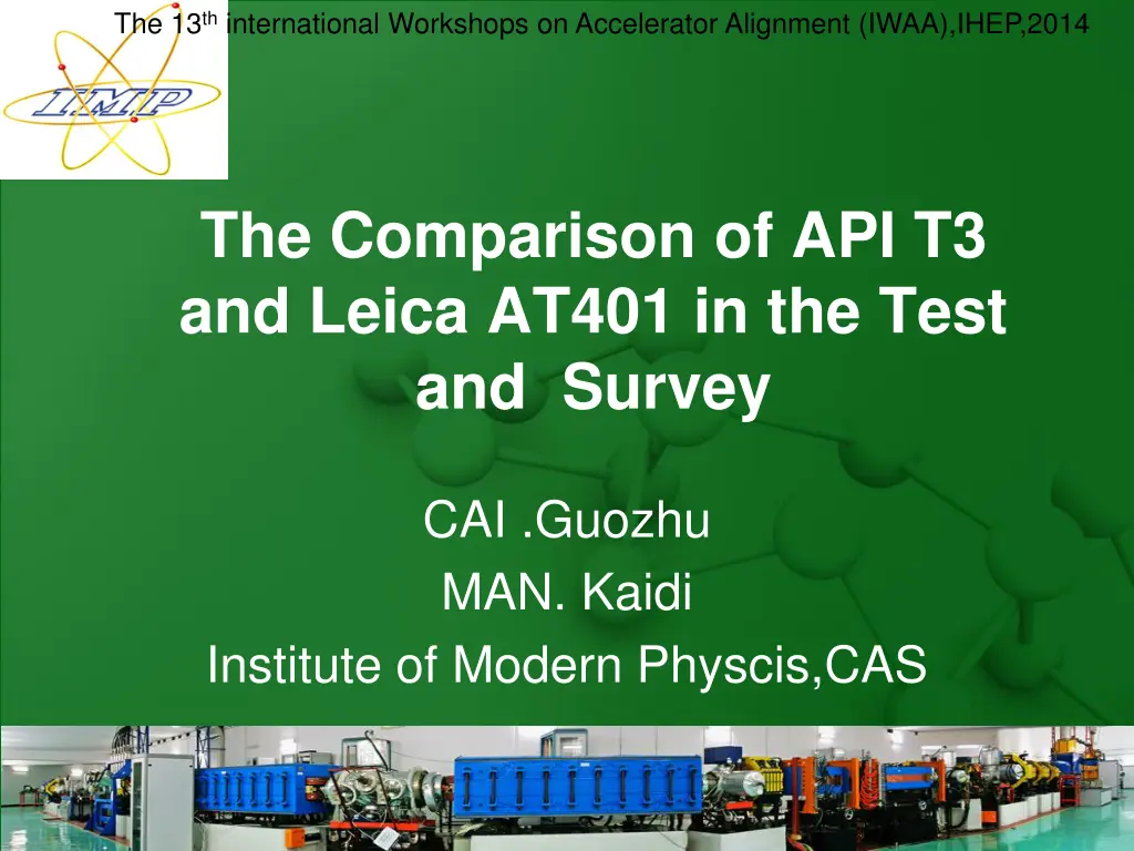 the 13 th international workshops on accelerator n.w