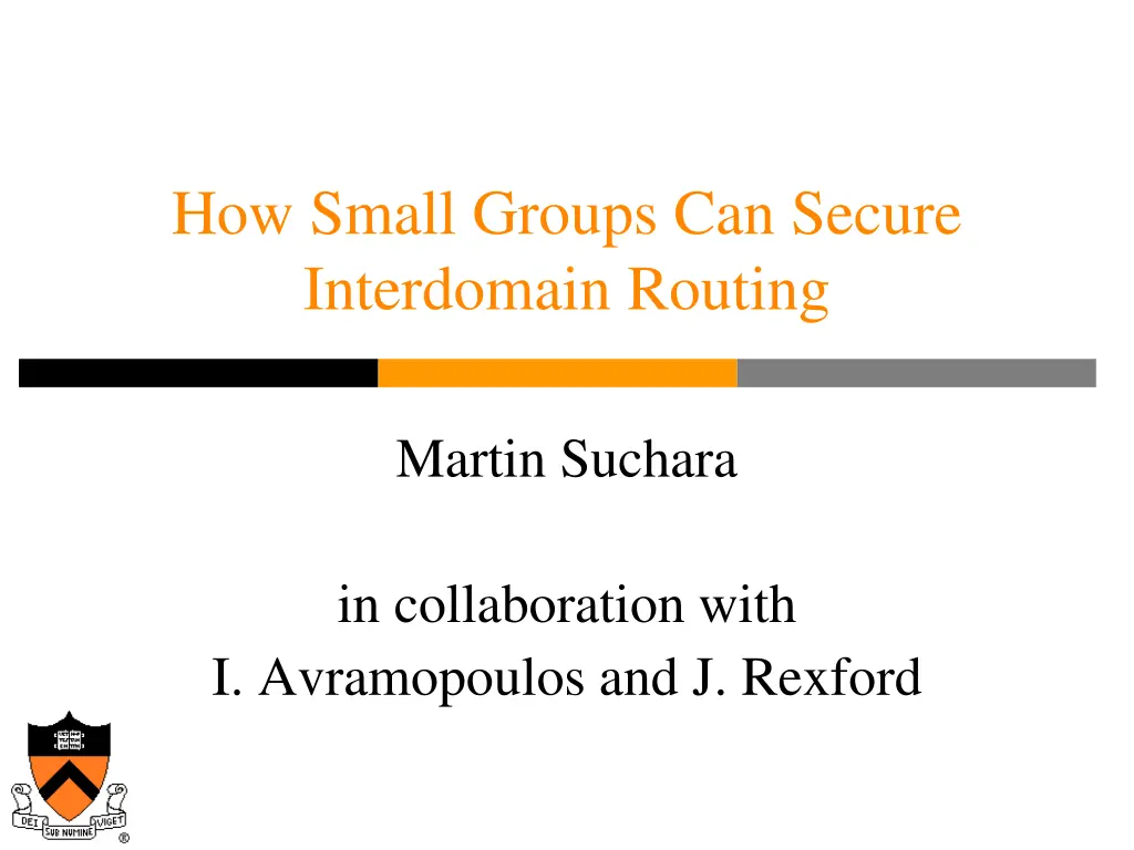 how small groups can secure interdomain routing n.w