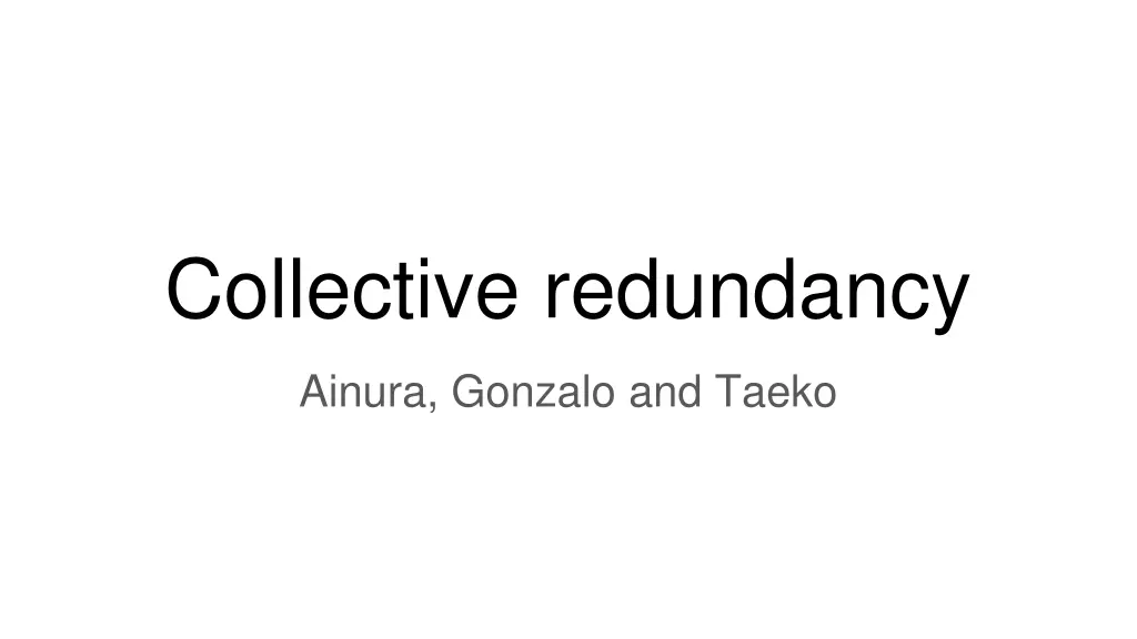 collective redundancy n.w