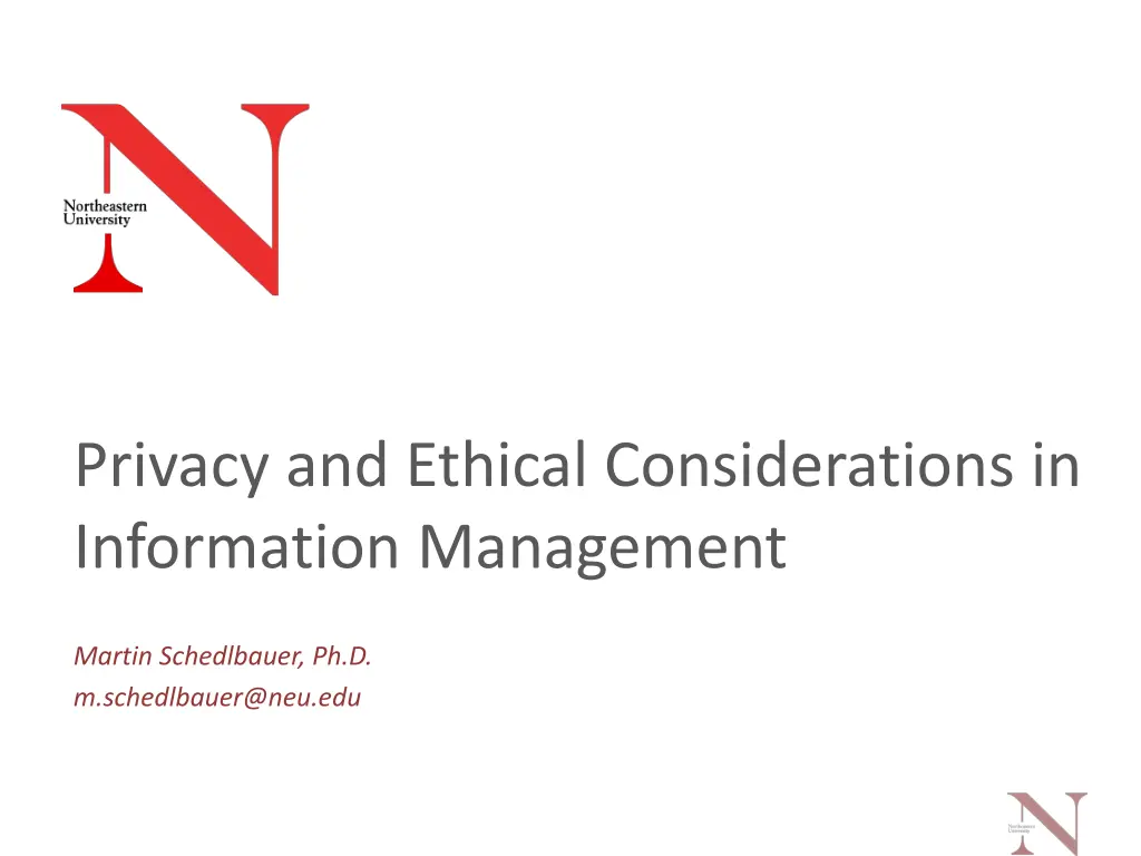 privacy and ethical considerations in information n.w