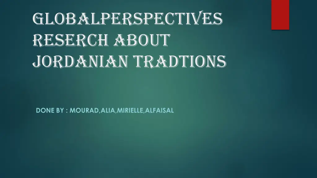globalperspectives reserch about jordanian n.w