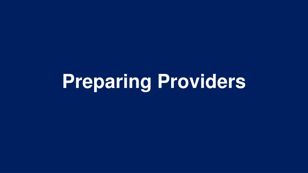 preparing providers n.w