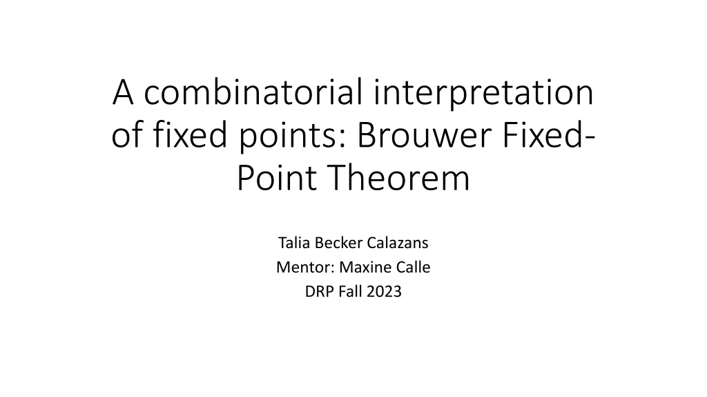 a combinatorial interpretation of fixed points n.w