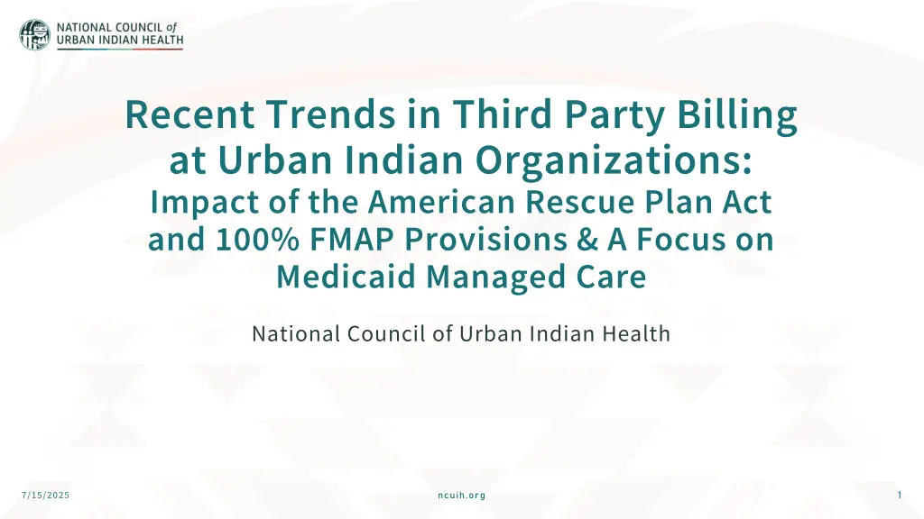 recent trends in third party billing at urban n.w