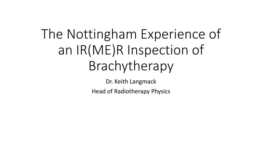the nottingham experience n.w