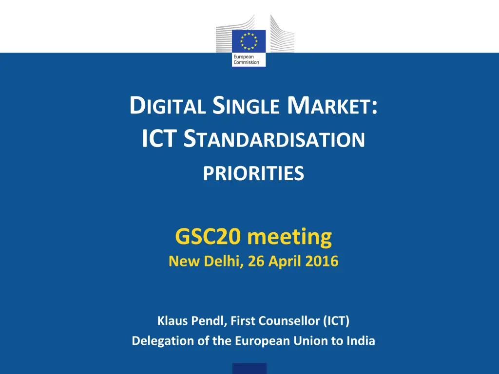 d igital s ingle m arket ict s tandardisation n.w