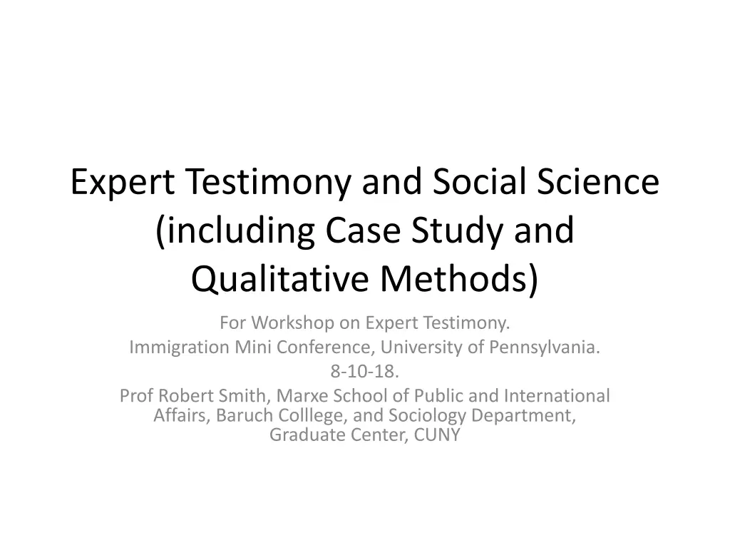 expert testimony and social science including n.w