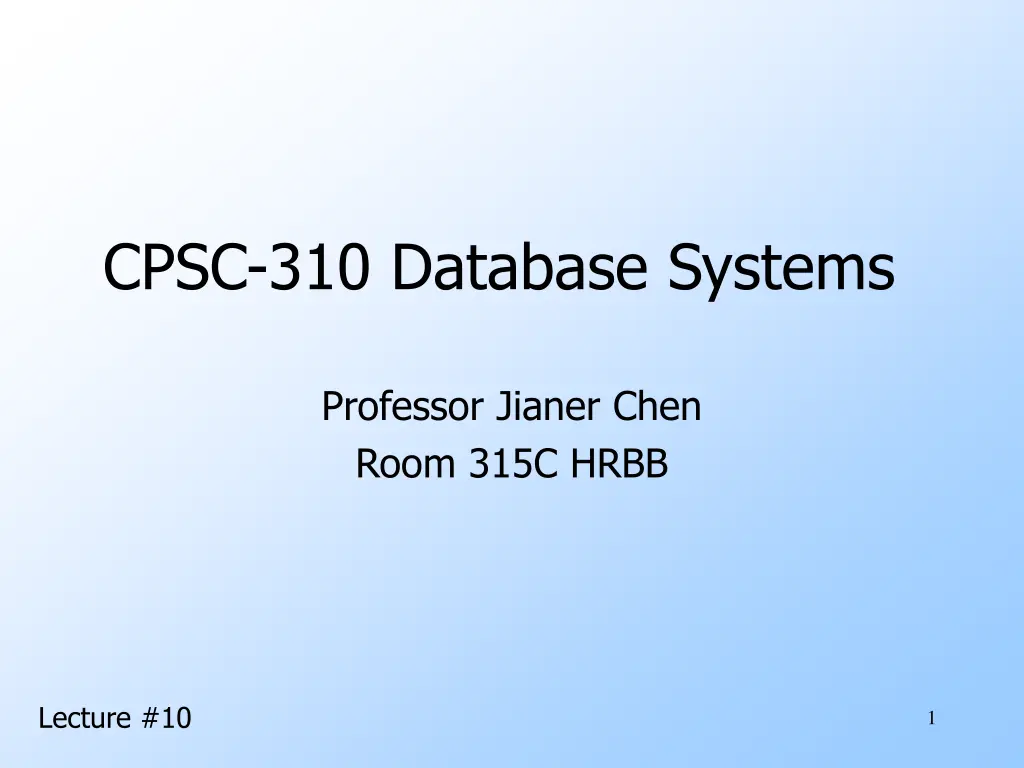 cpsc 310 database systems n.w
