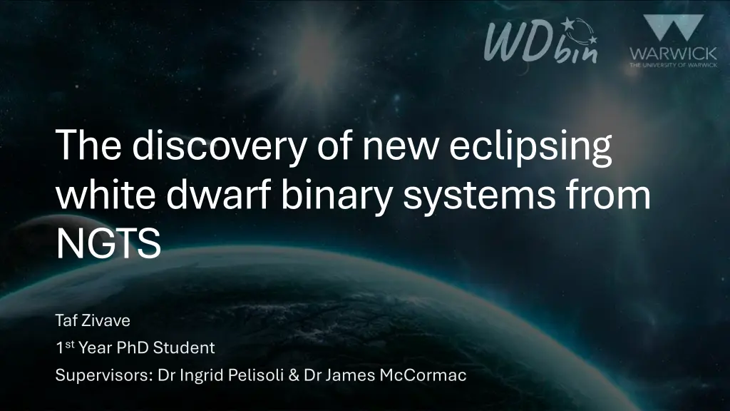 the discovery of new eclipsing white dwarf binary n.w
