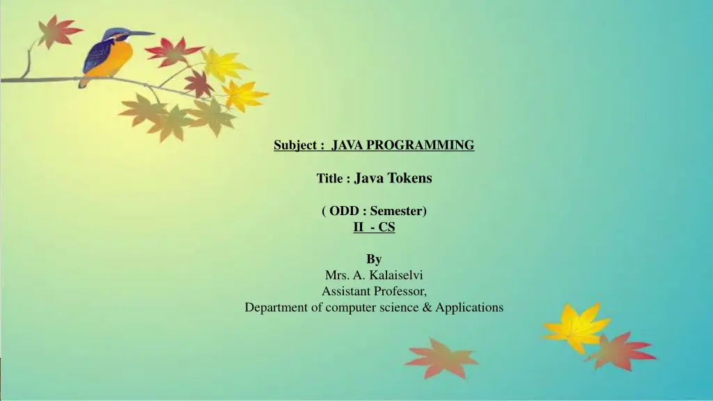 subject java programming n.w