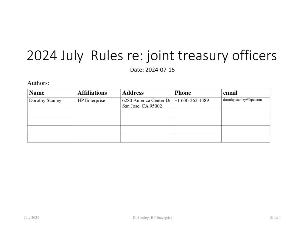2024 july rules re joint treasury officers date n.w