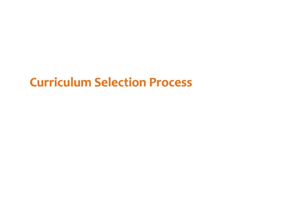 curriculum selection process n.w