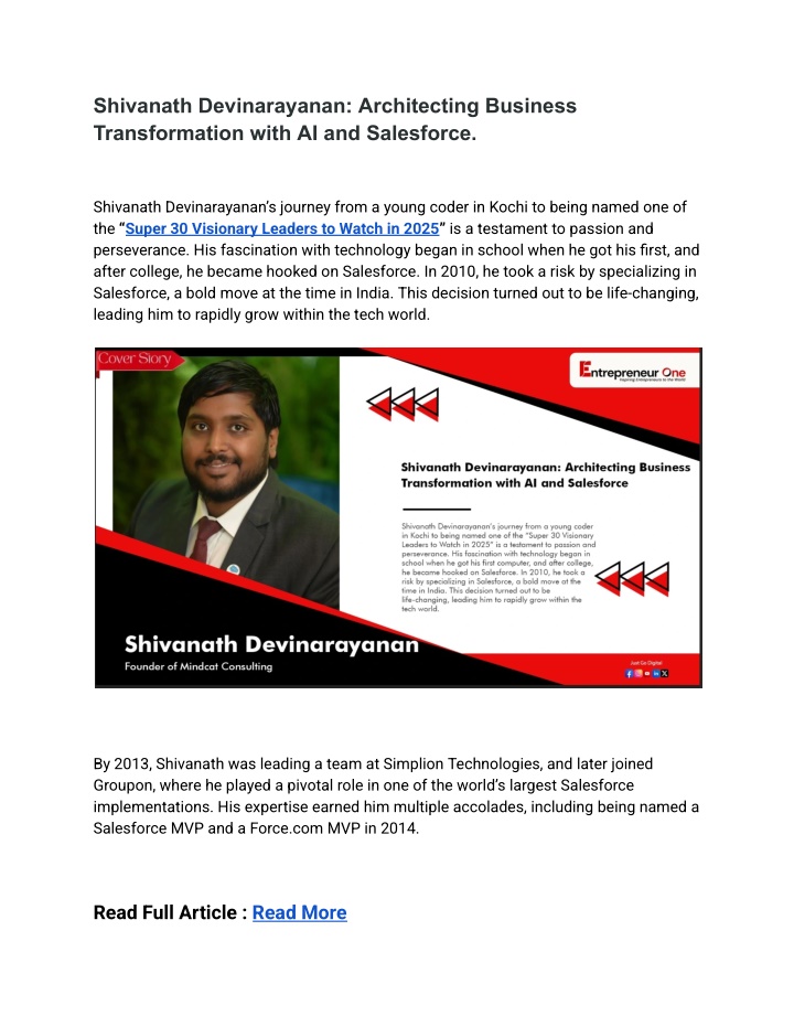 shivanath devinarayanan architecting business n.w