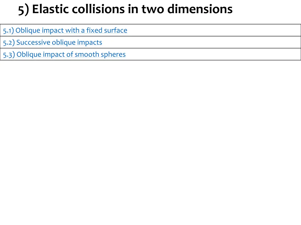 5 elastic collisions in two dimensions n.w