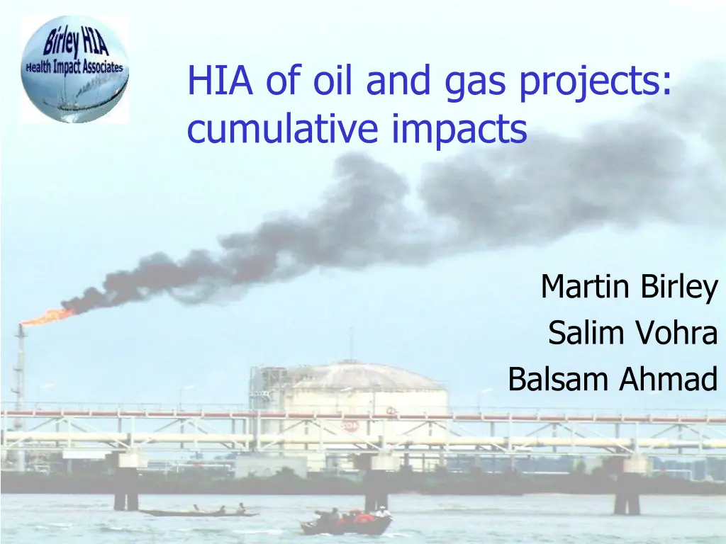hia of oil and gas projects cumulative impacts n.w
