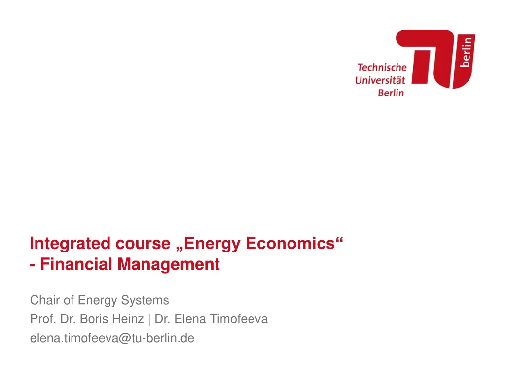 integrated course energy economics financial n.w