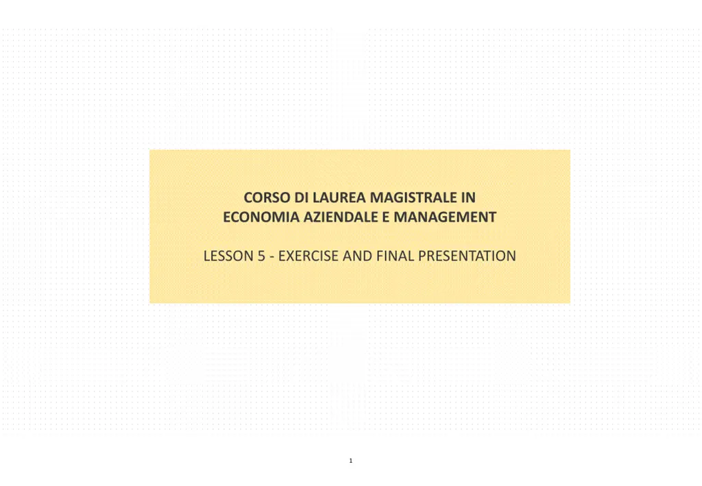 corso di laurea magistrale in economia aziendale n.w