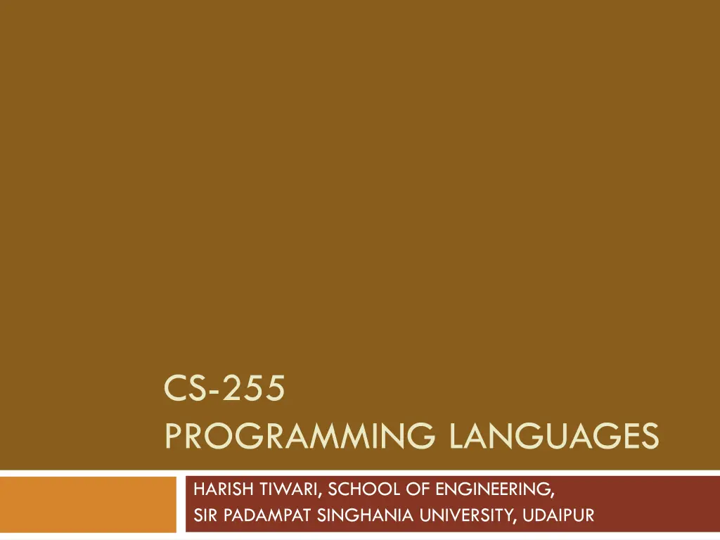 cs 255 programming languages n.w
