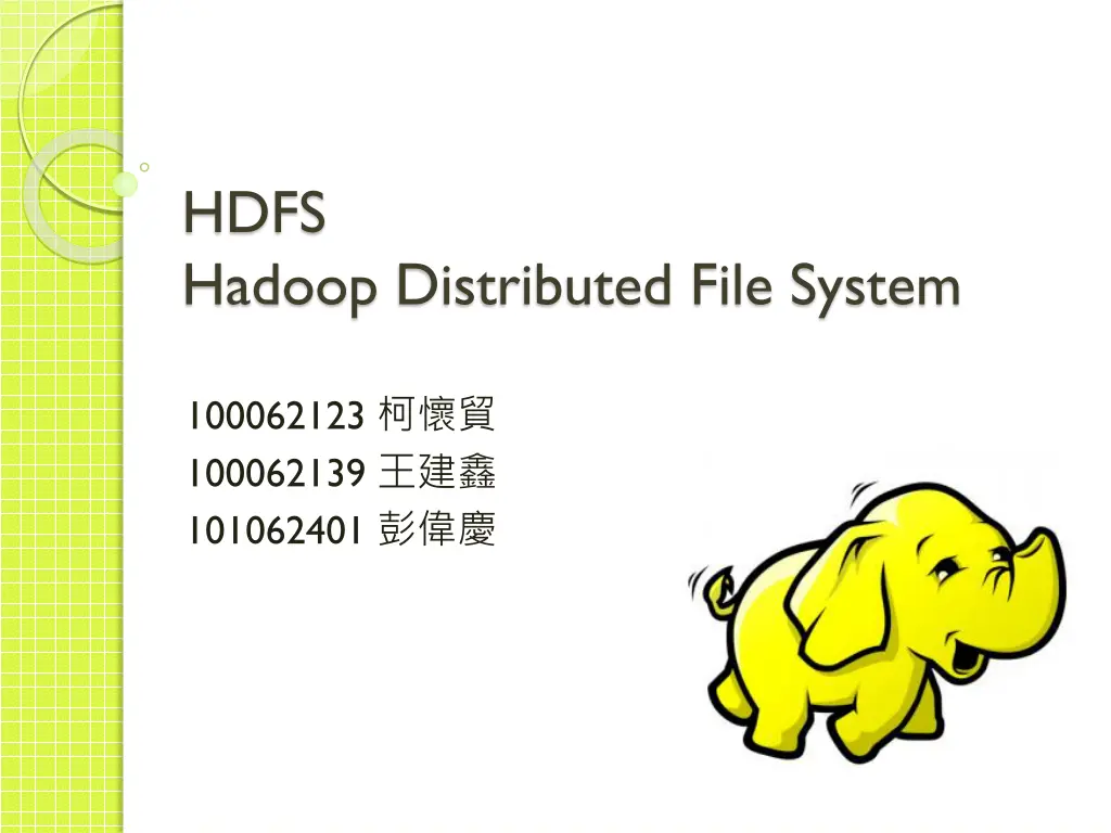 hdfs hadoop distributed file system n.w
