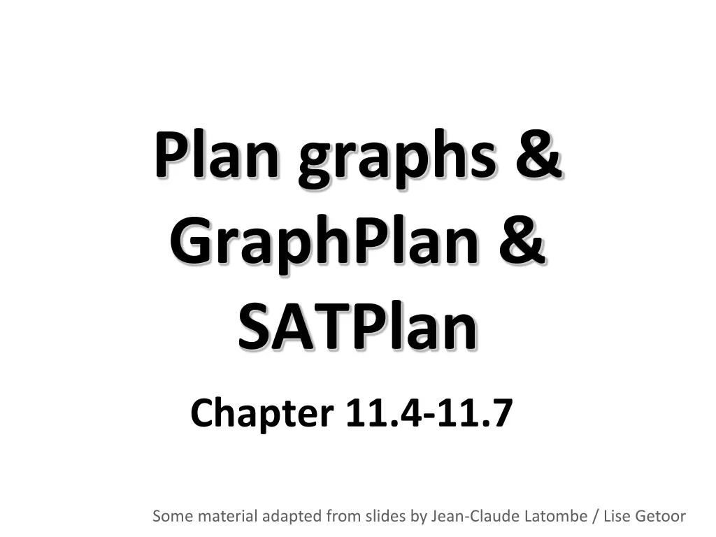 plan graphs graphplan satplan n.w