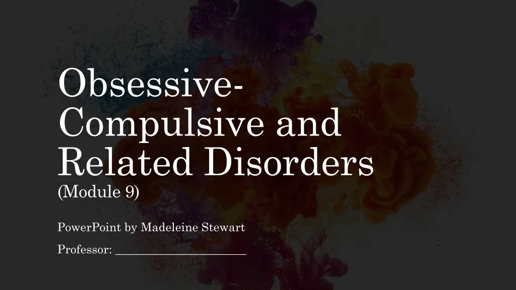 obsessive compulsive and related disorders module n.w