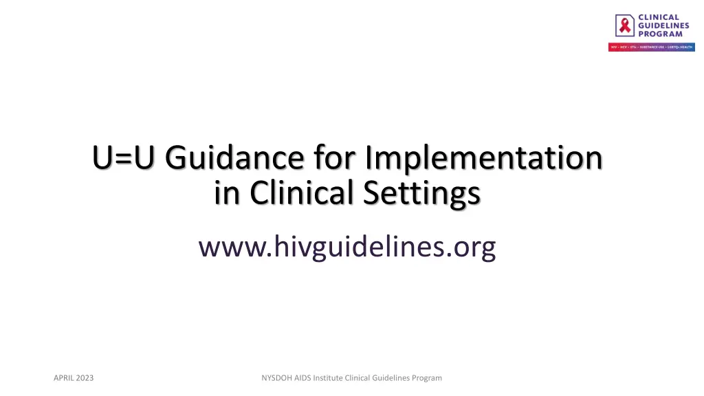 u u guidance for implementation in clinical n.w