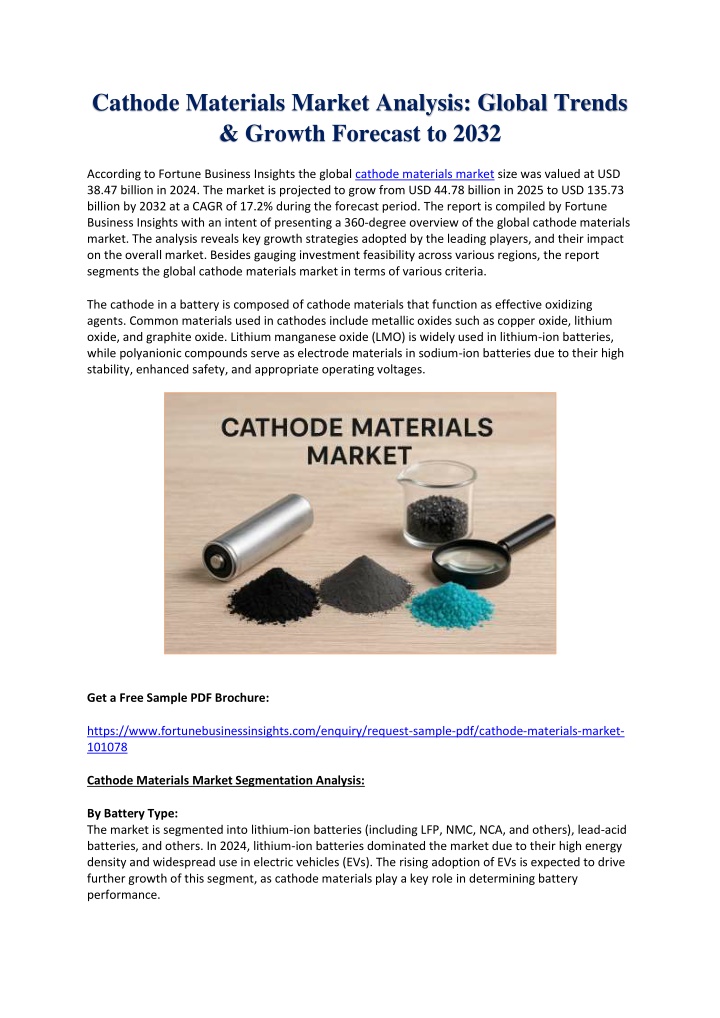 cathode materials market analysis global trends n.w