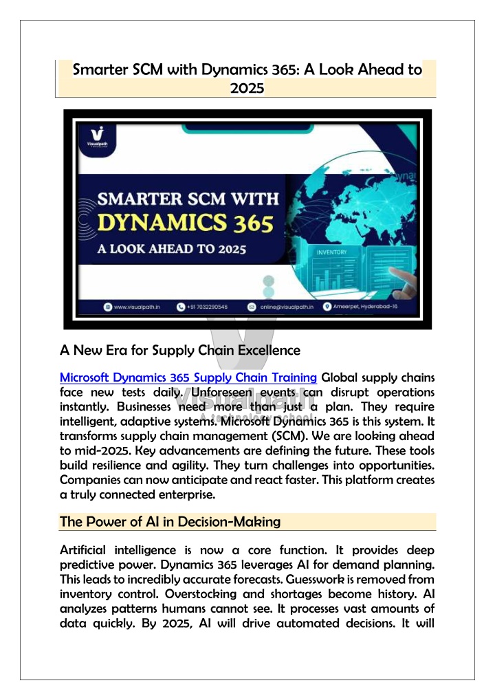 smarter scm with dynamics 365 a look ahead to 2025 n.w