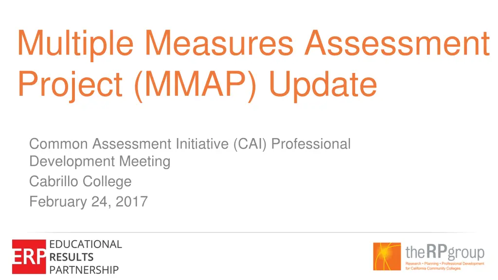 multiple measures assessment project mmap update n.w
