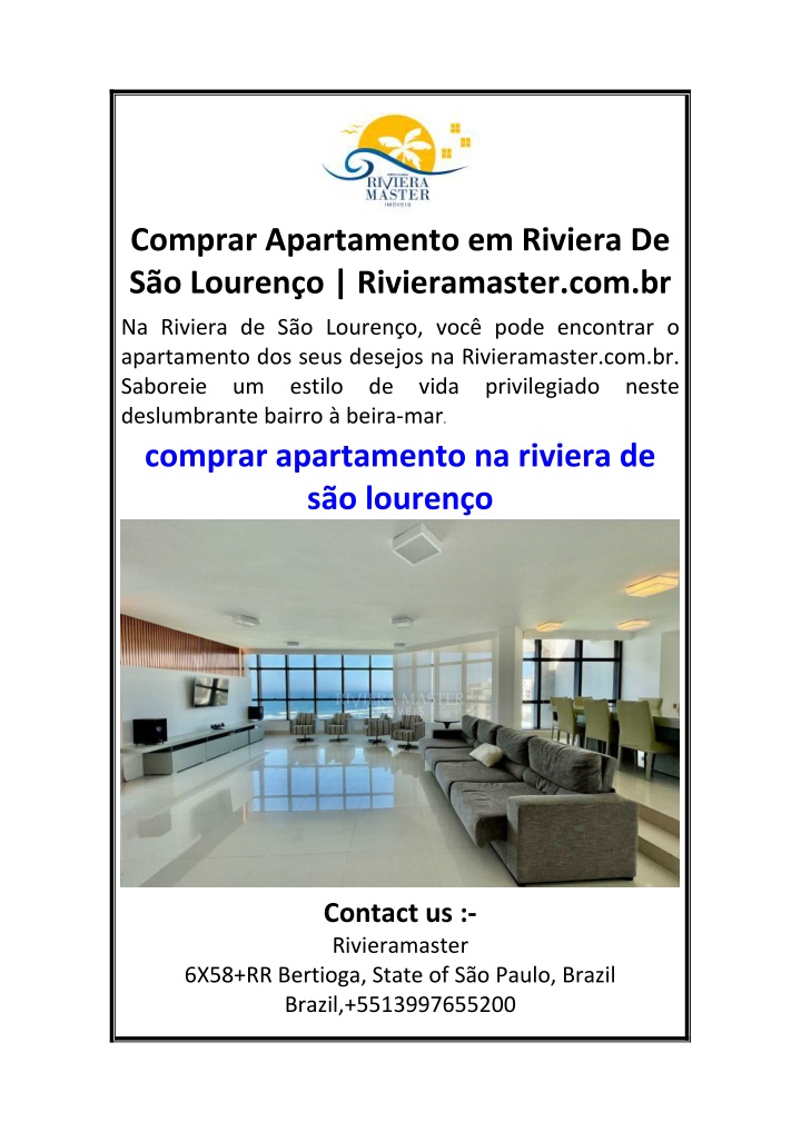 comprar apartamento em riviera de s o louren n.w