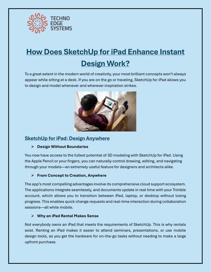 how does sketchup for ipad enhance instant design n.w
