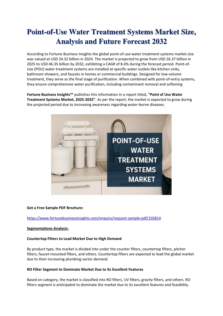 point of use water treatment systems market size n.w