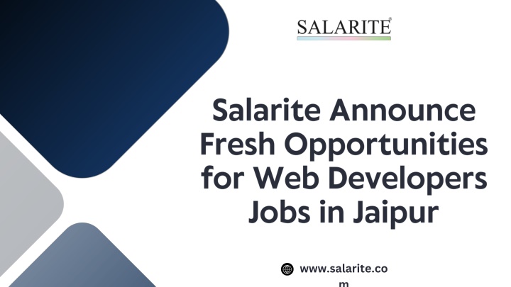 Salarite Announce Fresh Opportunities for Web Developers Jobs in Jaipur