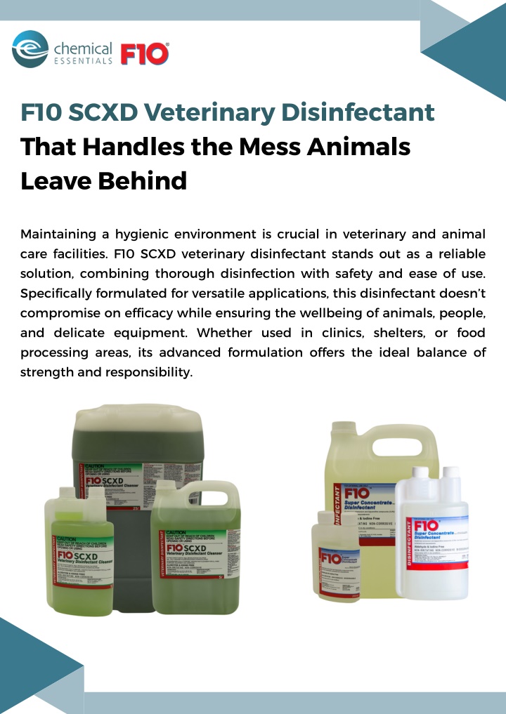 f10 scxd veterinary disinfectant that handles n.w